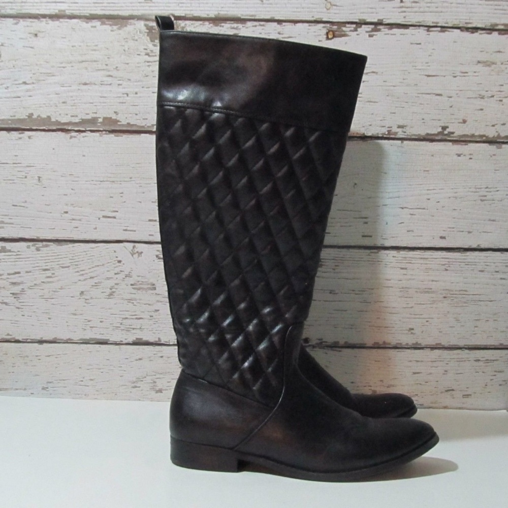 Bass Black Quilted Knee High Boots